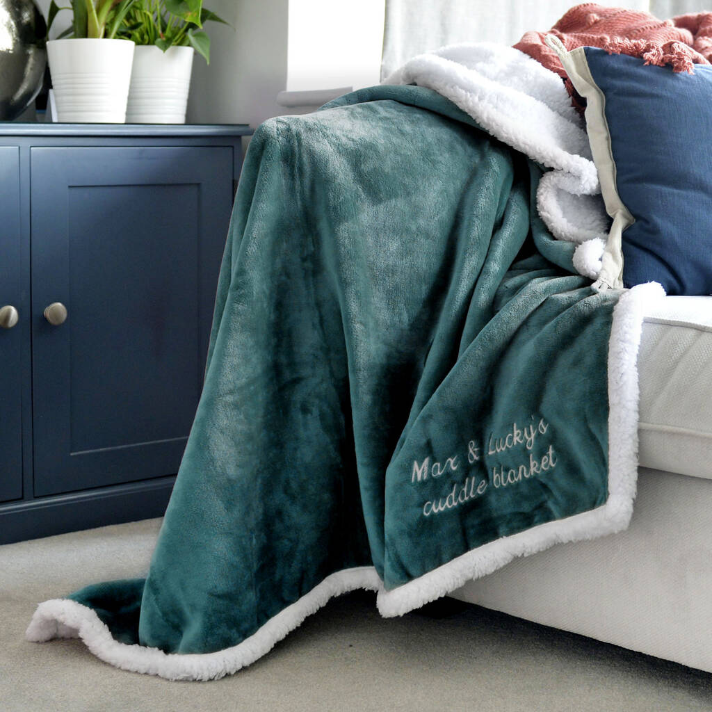 Personalised Teal Super Soft Blanket, 1 of 12