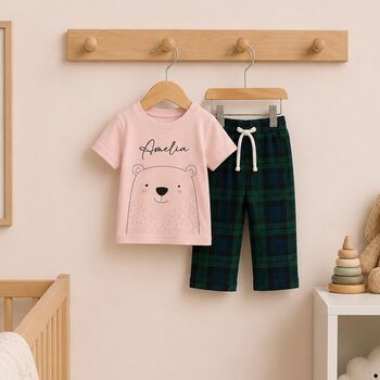 Personalised Father's Day Daddy And Daughter Matching Pyjamas Bear, 4 of 5