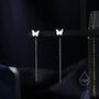 Sterling Silver Butterfly Pull Through Ear Threaders, thumbnail 2 of 10