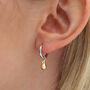 18ct Gold Plated And Silver Pear Charm Hoop Earrings, thumbnail 1 of 4