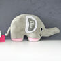 Personalised White Baby Gown And Elephant Cushion Set, thumbnail 3 of 10