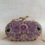 Purple Velvet Oval Clutch Bag, thumbnail 3 of 8
