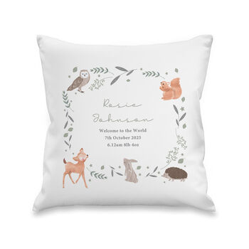 Personalised Woodland Animals Cushion, 3 of 4