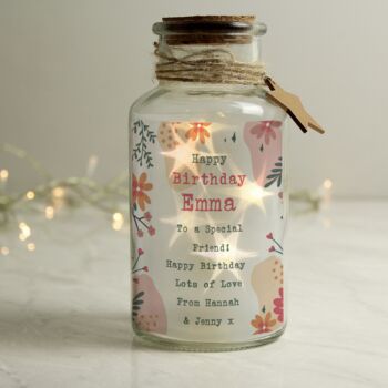 Personalised Floral LED Glass Jar, 3 of 4