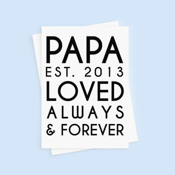 Papa Est. Personalised Father's Day Card, 5 of 5