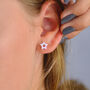 Sterling Silver Cz Open Star Stud Earrings, thumbnail 1 of 7