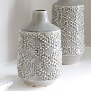 Soft Grey Dots Ceramic Vase, 2 of 4