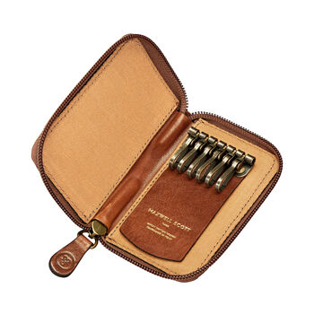 Personalised Leather Key Zipped Key Case. 'The Vinci', 8 of 12