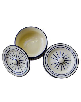 Striped Badal Blue Pottery Serving Handi, 4 of 4
