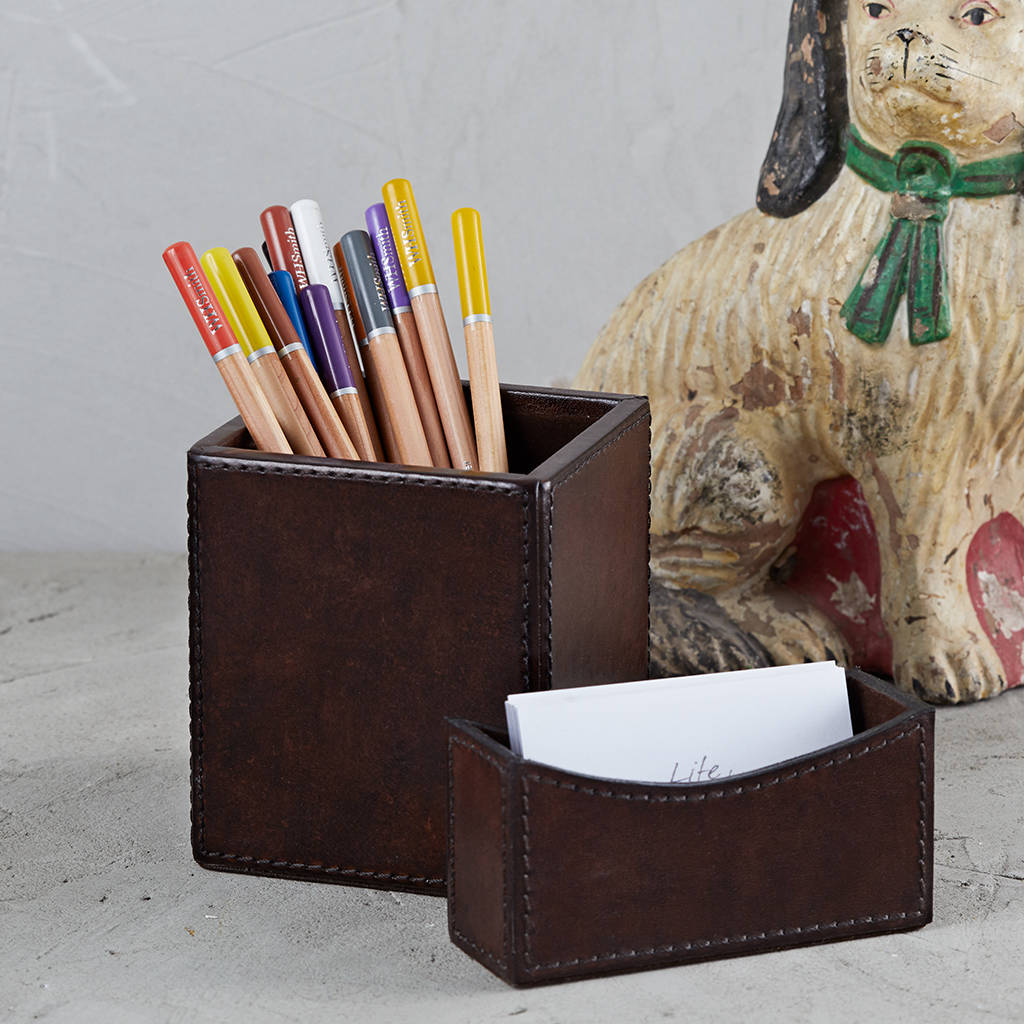 Leather Desk Set Mini By Life of Riley | notonthehighstreet.com