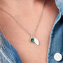 Personalised Emerald Birthstone 55th Wedding Anniversary Necklace In Silver, thumbnail 2 of 8