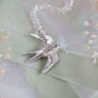 Swallow Bird Silver Necklace, thumbnail 3 of 8