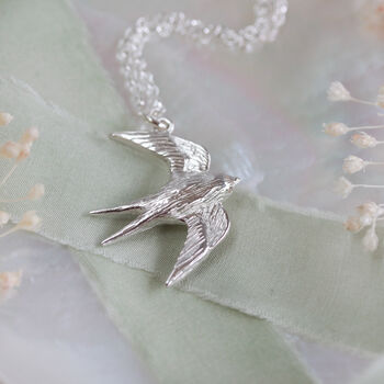 Swallow Bird Silver Necklace, 3 of 8