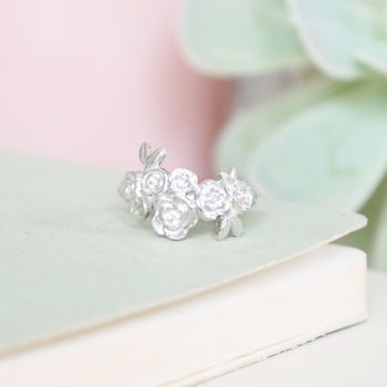 Sterling Silver Floral Cluster Ring, 3 of 8
