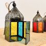 Handmade Moroccan Style Lantern Orange Blue And Purple, thumbnail 5 of 8