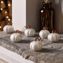 Set Of Six Mini Antique White Pumpkins, thumbnail 2 of 3