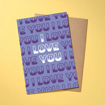 I Love You Greeting Card Purple, 3 of 3