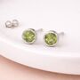 Sterling Silver Peridot Stud Earrings – 5mm, thumbnail 2 of 7