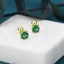 Emerald Green Cz Screw Back Earrings, thumbnail 5 of 11