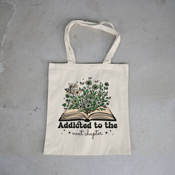 Addicted To The Next Chapter, Cotton Tote Shoulder Bag, Book Gift, 7 of 8