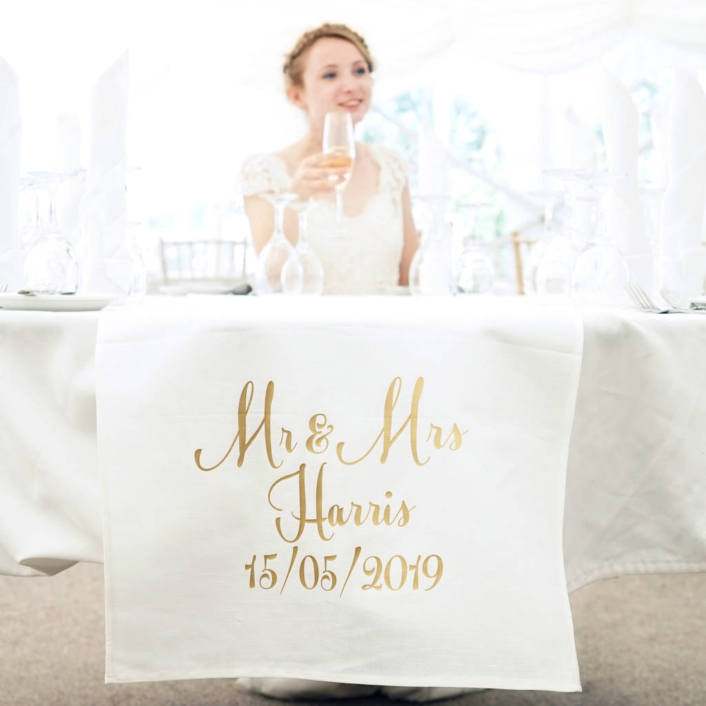 Personalised Classic Wedding Table Runner, 1 of 6