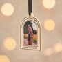 Personalised Wooden Arch Photo Christmas Bauble, thumbnail 1 of 6