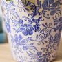 Set Of Two Floral Blue Grecian Planters, thumbnail 4 of 4