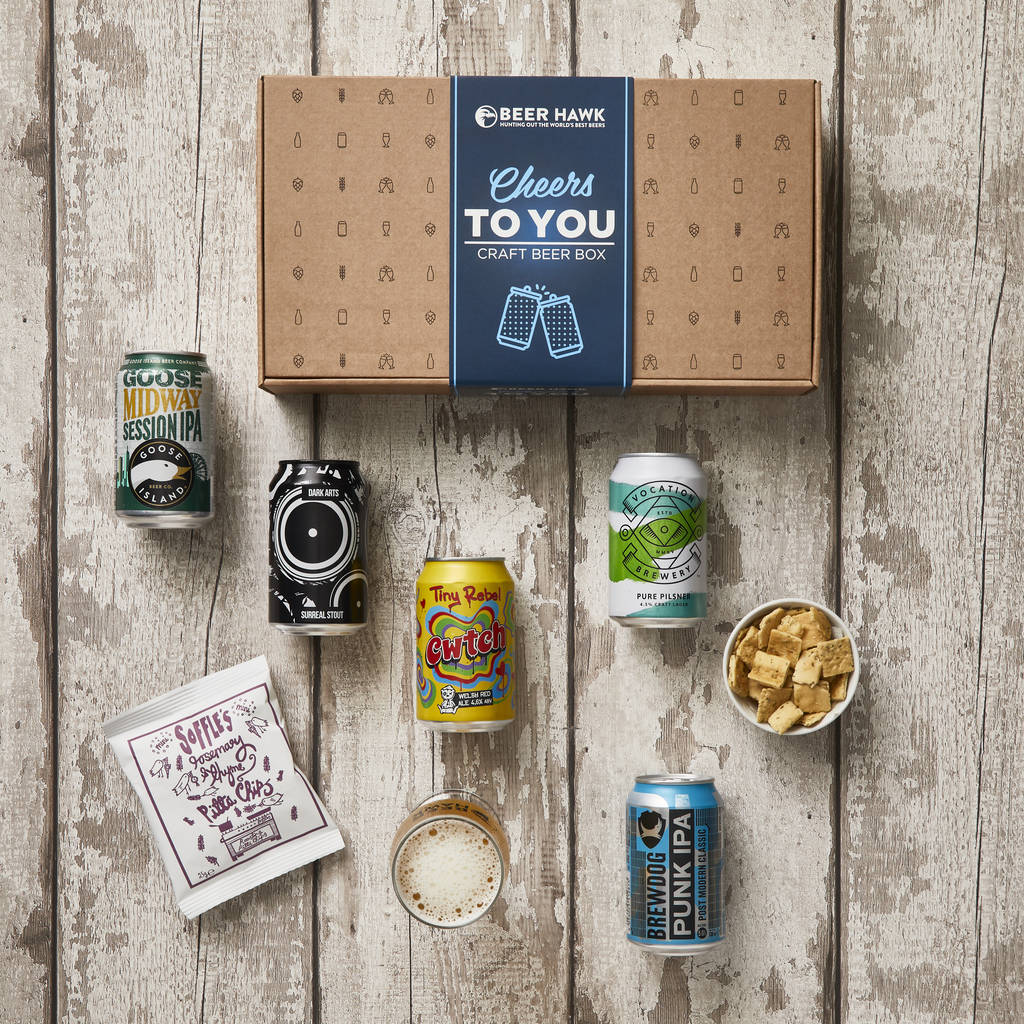 cheers to you craft beer gift box by beer hawk