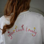 Embroidered Floral ' You Look Lovely ' Back Sweater, thumbnail 3 of 5