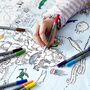 Colour In World Map Tablecloth Kit + 10 Pens, thumbnail 2 of 7