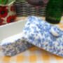 Lidded Butterdish In Blue Blossom Chintz Design, thumbnail 4 of 6