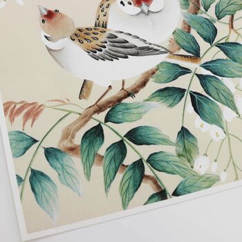 Two Birds And Wisteria Chinoiserie Giclée Print, 2 of 4