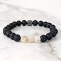 Men's Citrine And Lava Bead November Birthstone Bracelet, thumbnail 1 of 11