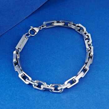 Silver Personalised Large Link Bracelet For Men And Women, 2 of 12
