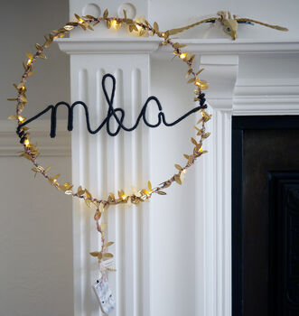 Personalised Christmas Fairy Light Decorative Wreath, 2 of 10