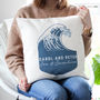 Personalised Wave Cushion Travel Gift For Him Or Her, thumbnail 1 of 3