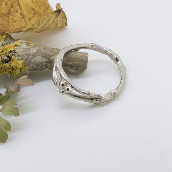 White Gold Woodland Twig Wedding Ring, 8 of 9