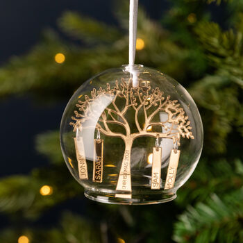 Personalised Family Tree Glass Dome Bauble, 6 of 10