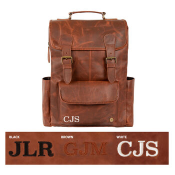16 Inch Macbook Backpack In Distressed Brown Leather, 7 of 10