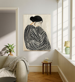 Modern Stripy Woman Art Print, 2 of 4