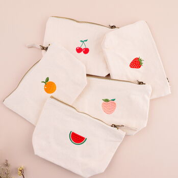 Personalised Embroidered Fruit Cosmetic Or Pencil Case, 6 of 6