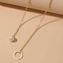 Y Shape White Pearl Drop Gold Plated Lariat Necklace, thumbnail 4 of 4