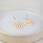 Sterling Silver And Acrylic Gold Dotty Charm Hoops, thumbnail 1 of 7