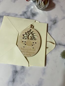 Personalised Wooden Diwali Gift Card, 9 of 9