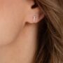 9ct Solid Gold Diamond Gradient J Stud Earrings, thumbnail 1 of 4