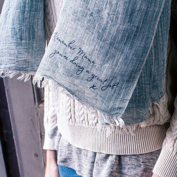 Personalised You're Doing A Great Job Linen Scarf, 3 of 6