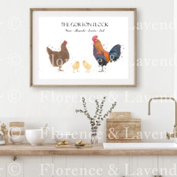 Personalised Chicken Family Print, 5 of 6
