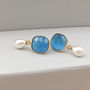 Azure Pearl Drop Earrings, thumbnail 2 of 6