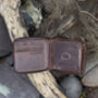 Personalised Zip Around Brown Leather Wallet Rfid Men's, thumbnail 3 of 6