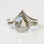 Pear Rose Cut Salt And Pepper Diamond Engagement Ring, thumbnail 3 of 4